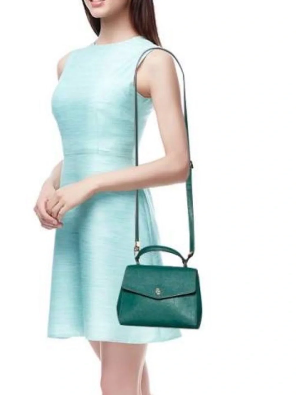 Tory Burch Emerald Green Small Robinson tote and crossbody $297